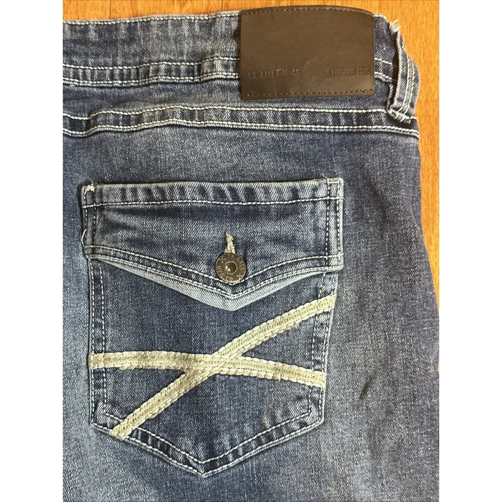 TK Axel Slim Boot Cut Jeans Thick Stitch Medium Blue Jeans Men's Size 40x30